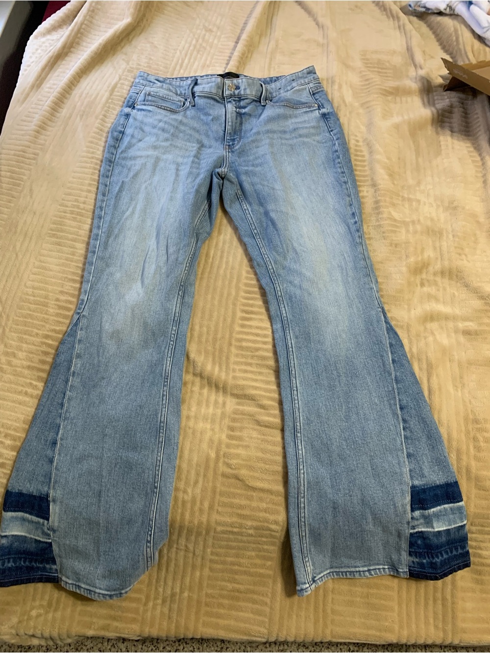 White House Black Market Light Blue Flare Jeans